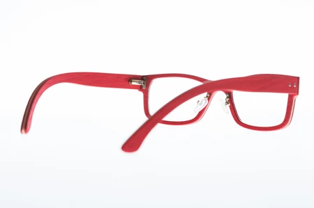 Red Eyeglasses on White Background