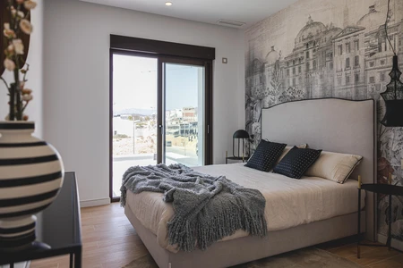 Modern Bedroom with Scenic View