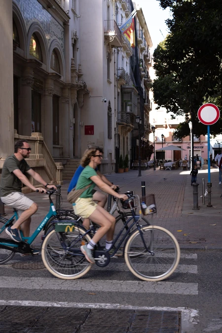 Cyclists in Urban Street