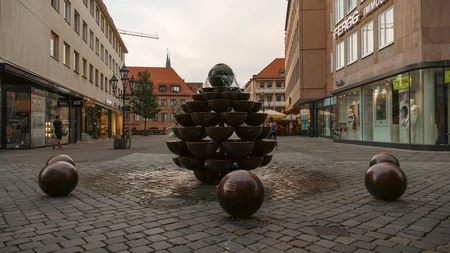 Modern Fountain in Urban Setting