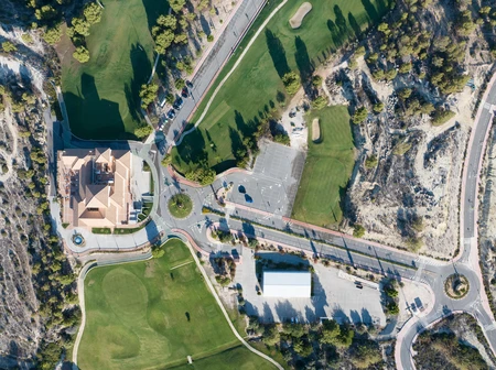 Aerial View of Golf Course and Clubhouse