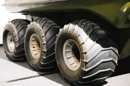 Close-up of All-Terrain Vehicle Wheels