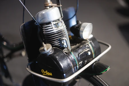 Close-Up of Vintage Bicycle Engine