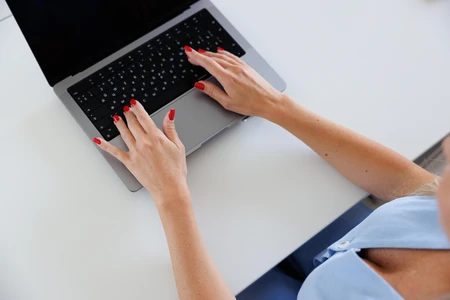 Working on a Laptop