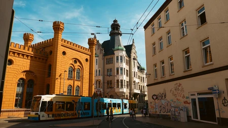 Historic Urban Scene with Tram
