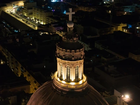Illuminated Dome at Night