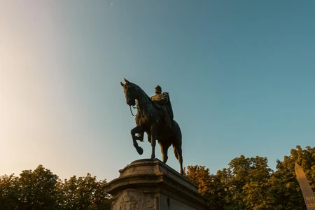 Equestrian Statue at Dusk