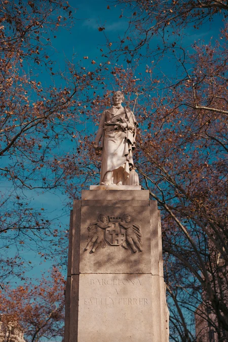 Statue in Autumn Park