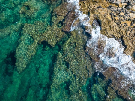 Aerial Coastal Rocks