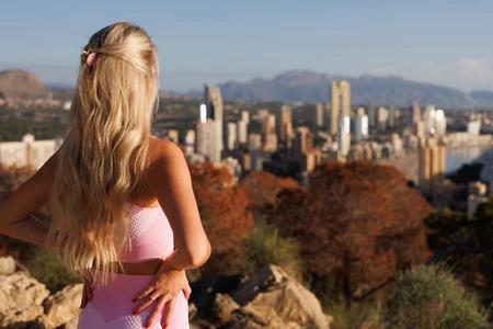 City View with Blonde Woman