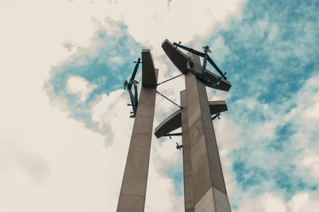 Modernist Monument Against a Blue Sky