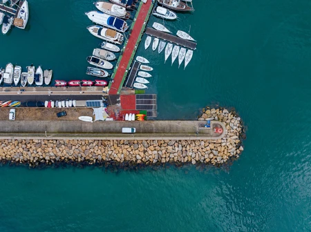 Aerial View of a Marina