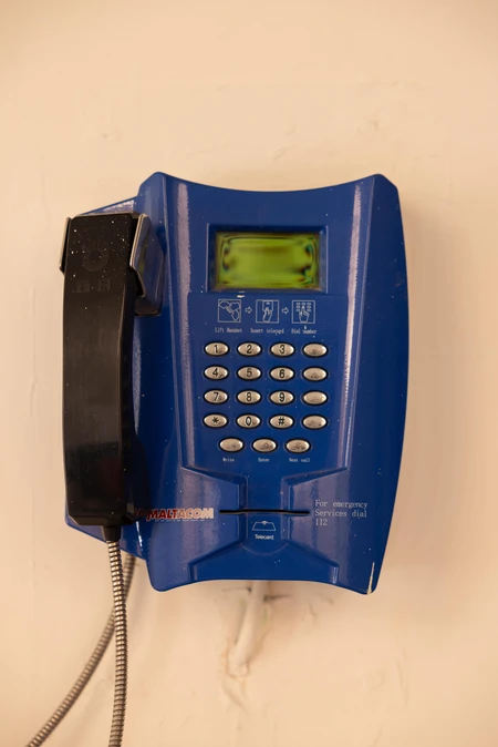 Retro Blue Wall Phone