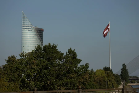 Modern Tower and National Flag
