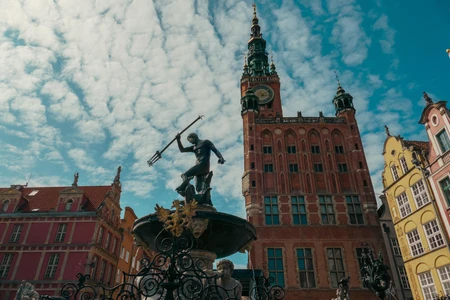 Historic Cityscape with Fountain