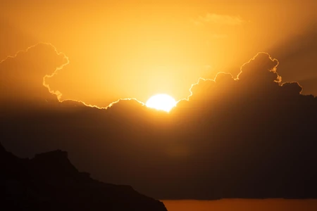 Dramatic Sunset Over Hills