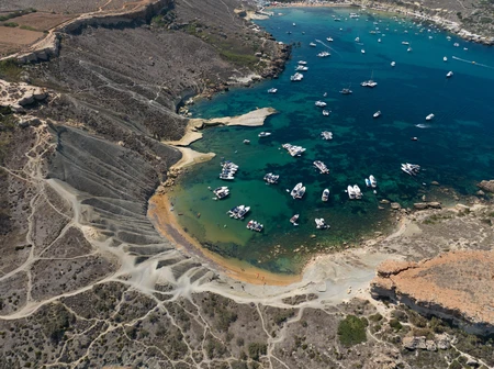 Aerial View of a Coastal Bay