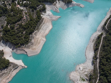 Scenic Aerial View of Lake