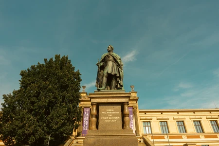 Historic Statue in Urban Setting