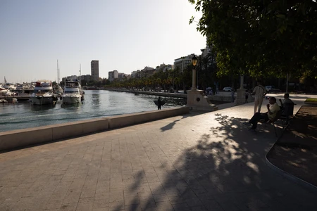 Seaside Promenade with Boats