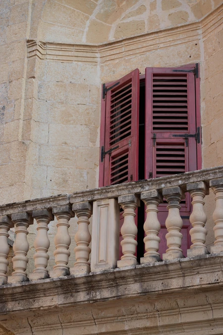 Vintage Balcony with Shutters