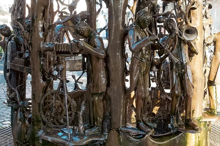 Intricate Metal Sculpture Display