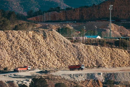 Quarry Site with Trucks