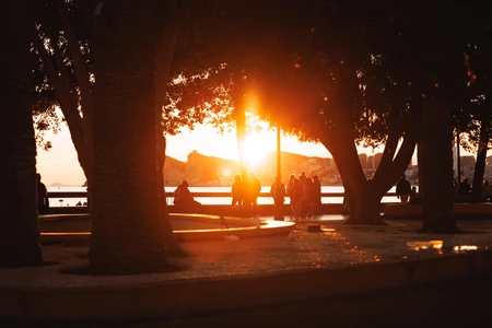Sunset Stroll by the Waterfront