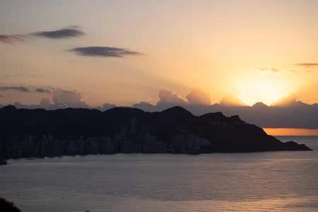Sunset Over City Skyline