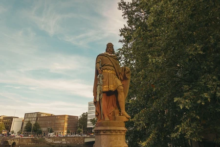 Historic Statue at Sunset