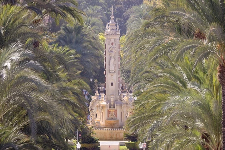 Elegant Monument in Palm-Lined Avenue