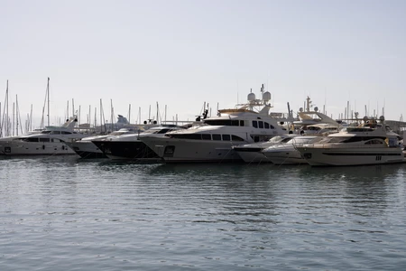 Luxurious Yachts Docked