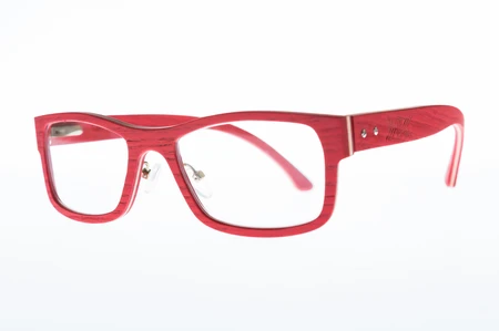 Red Eyeglasses on White Background