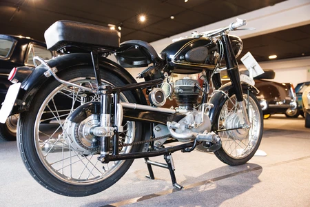 Classic Motorcycle in Showroom