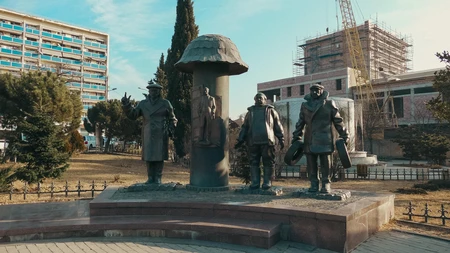 Monumental Statues in Urban Setting