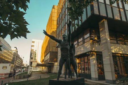 Modern Sculpture in Urban Setting