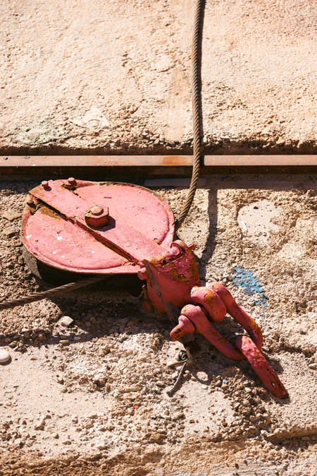 Rustic Pulley on Concrete