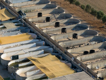 Aerial View of Wastewater Treatment Facility