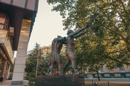 Modern Sculpture in Urban Park