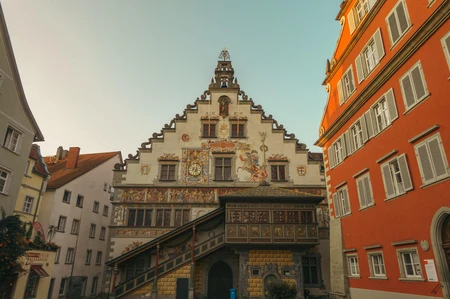 Historic Painted Building in a Quaint Town