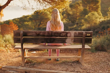 Serenity on a Rustic Bench