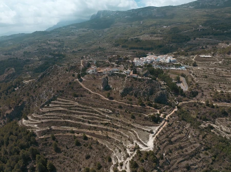 Terraced Hills and Village