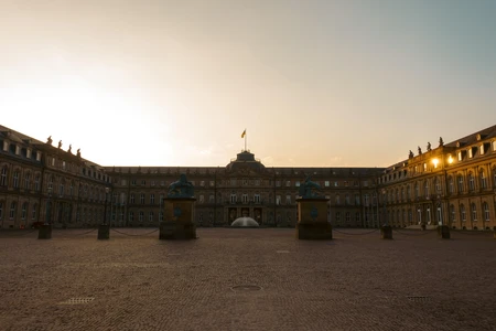 Historic Building at Sunset