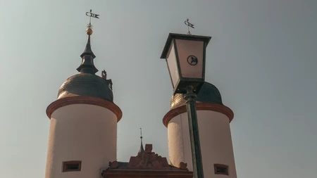 Historic Towers and Lamp Post
