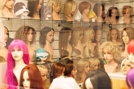 Wig Display in Store