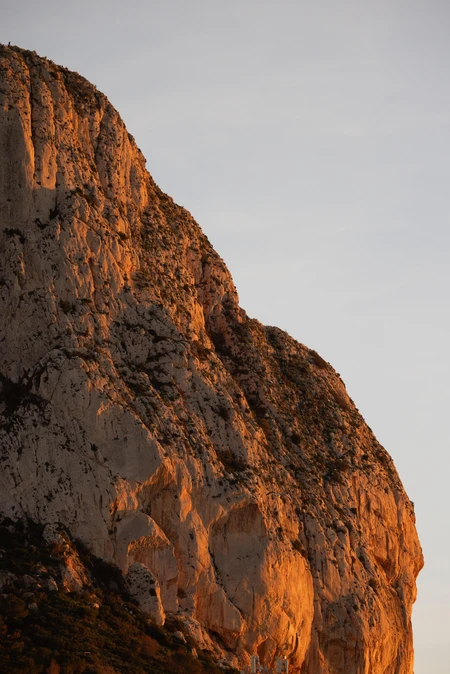 Sunlit Cliff Face