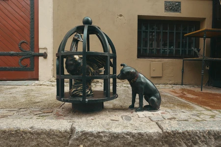 Sculpture of Dog and Rooster