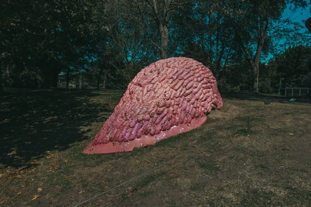 Pink Sculpture in a Park