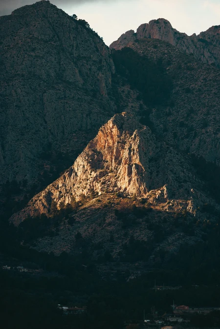 Sunlit Mountain Peak