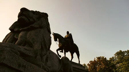 Equestrian Monument at Dusk